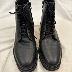 New Vince Rae Black Leather Moto Boot size 10 NIB